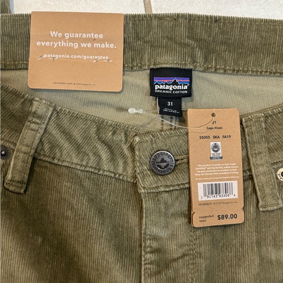 Patagonia Fitted Corduroy Pants Sage Khaki Women’s Size 31 - Picture 5 of 7